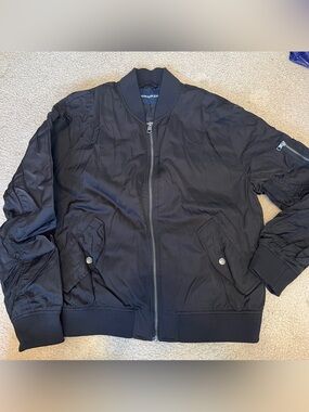 Calvin Klein Jeans Black Bomber Jacket with Zip & Snap Pockets